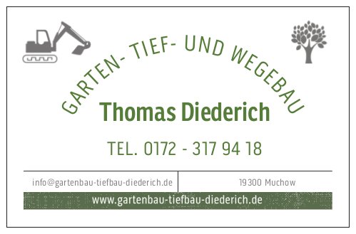 Referenz iDIA Marketing aus Muchow - Logo Design und Visitenkarte für Bauunternehmen Thomas Diederich