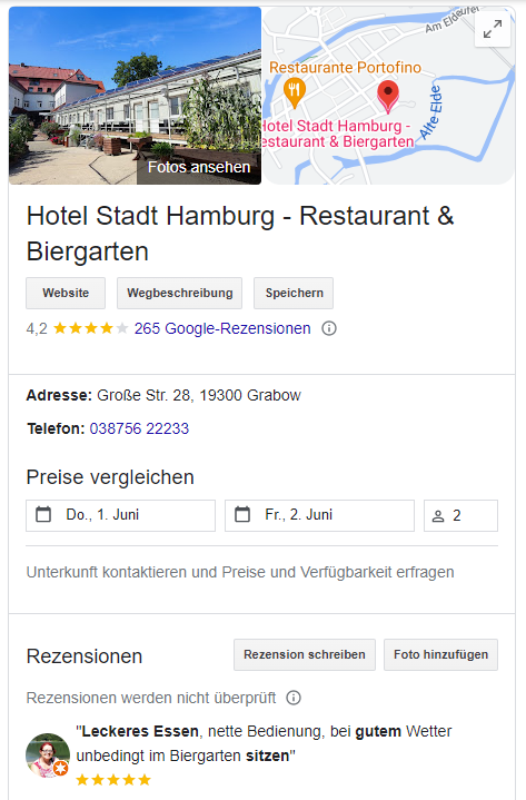Hotel Stadt Hamburg Google My Business