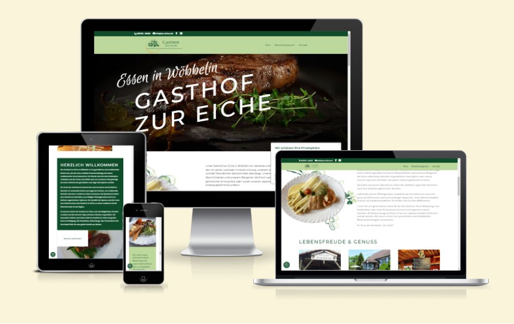 Referenz Gasthof zur Eiche in Wöbbelin - Webdesign by iDIA Marketing